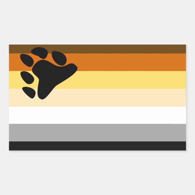 Bear Pride Flag Rectangular Sticker (Front)