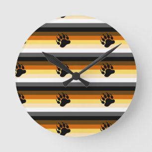 Bear Pride Flag Round Clock