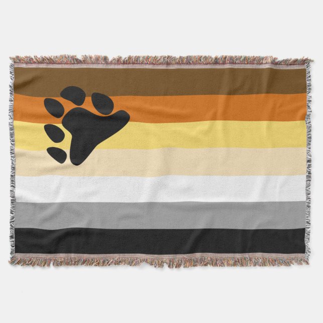 Bear Pride Flag Throw Blanket (Front)