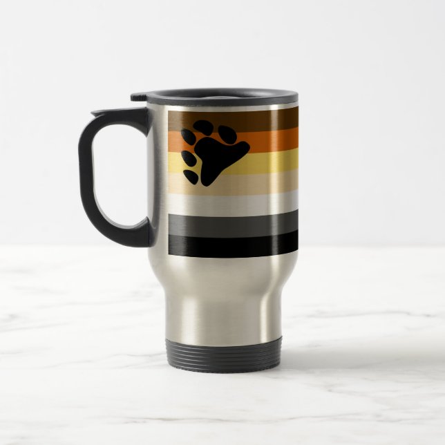 Bear Pride Flag Travel Mug (Left)