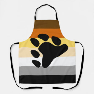 Bear Pride Flag with Paw Apron