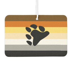 Bear Pride Flag with Paw Car Air Freshener