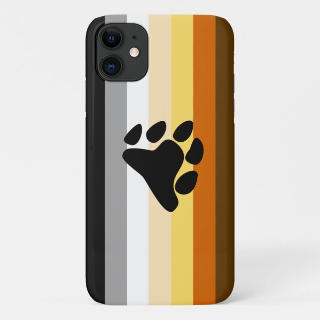 Bear Pride Flag with Paw Case-Mate iPhone Case (Back)