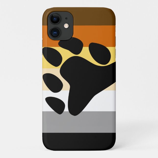 Bear Pride Flag with Paw Case-Mate iPhone Case (Back)