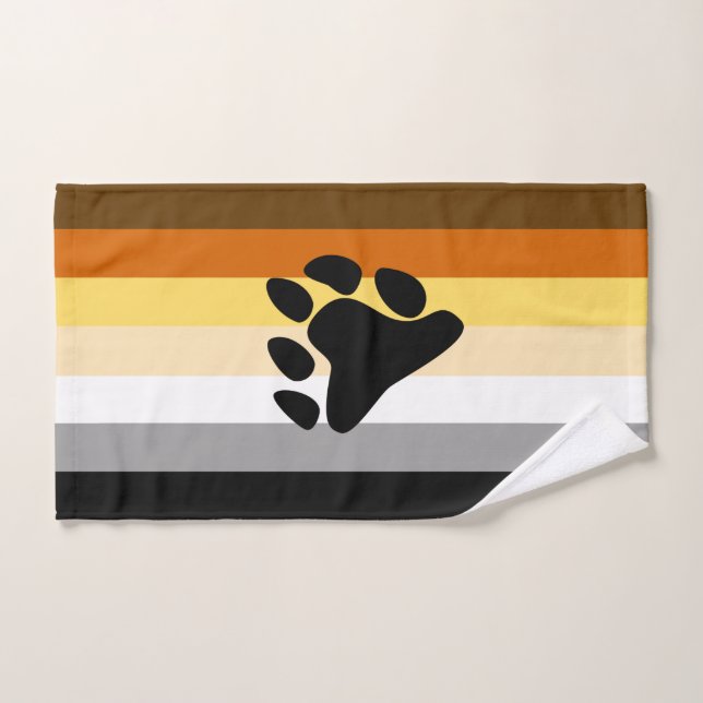 Bear Pride Flag with Paw Hand Towel (Hand Towel)
