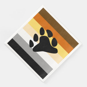 Bear Pride Flag with Paw Napkin