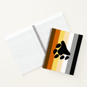 Bear Pride Flag with Paw Notebook