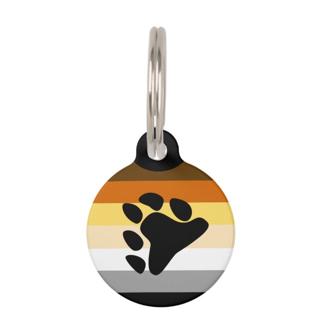 Bear Pride Flag with Paw Pet Tag (Front)