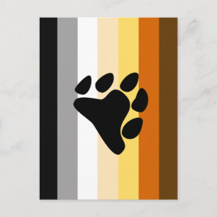Bear Pride Flag with Paw Postcard