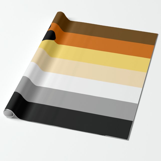 Bear Pride Flag Wrapping Paper (Unrolled)