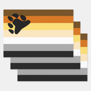 Bear Pride Flag Wrapping Paper Sheet