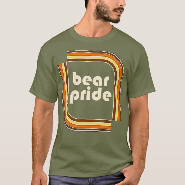Bear Pride Gay Bear Retro LGBT Gay Pride T-Shirt (Front)