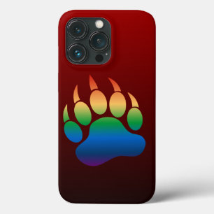 Bear Pride Gradient Colours Bear Paw On Black Case