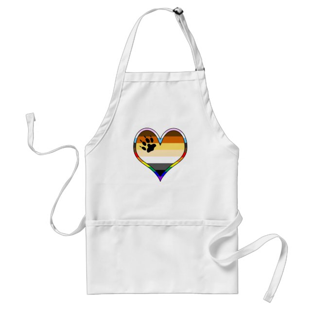 Bear Pride Heart Adult Apron (Front)