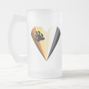 Bear Pride Heart Frosted Glass Mug