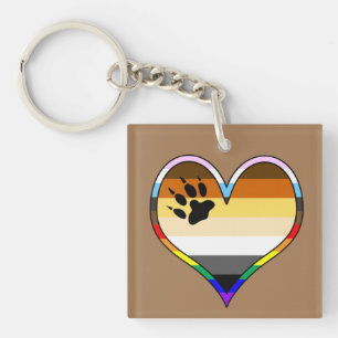 Bear Pride Heart Keychain