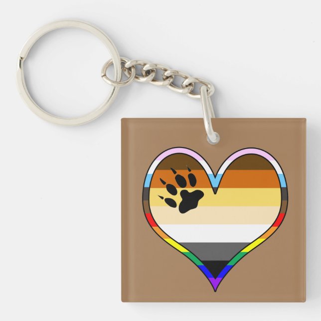 Bear Pride Heart Keychain (Front)