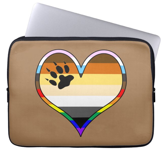 Bear Pride Heart Laptop Sleeve (Front)