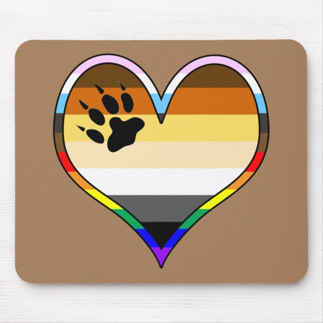 Bear Pride Heart Mouse Mat (Front)