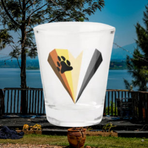 Bear Pride Heart Shot Glass