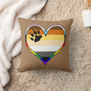 Bear Pride Heart Throw Pillow