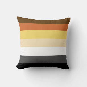 Bear Pride, Neutral Gradient Stripes, LGBTQ Pride Cushion