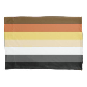 Bear Pride, Neutral Gradient Stripes, LGBTQ Pride Pillowcase