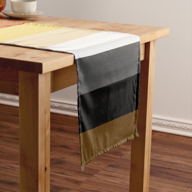 Bear Pride, Neutral Gradient Stripes, LGBTQ Pride Short Table Runner (In Situ)