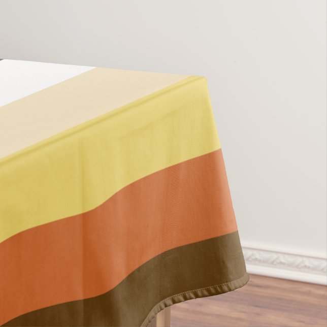 Bear Pride, Neutral Gradient Stripes, LGBTQ Pride Tablecloth (In Situ)