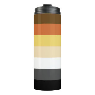 Bear Pride, Neutral Gradient Stripes, LGBTQ Pride Thermal Tumbler