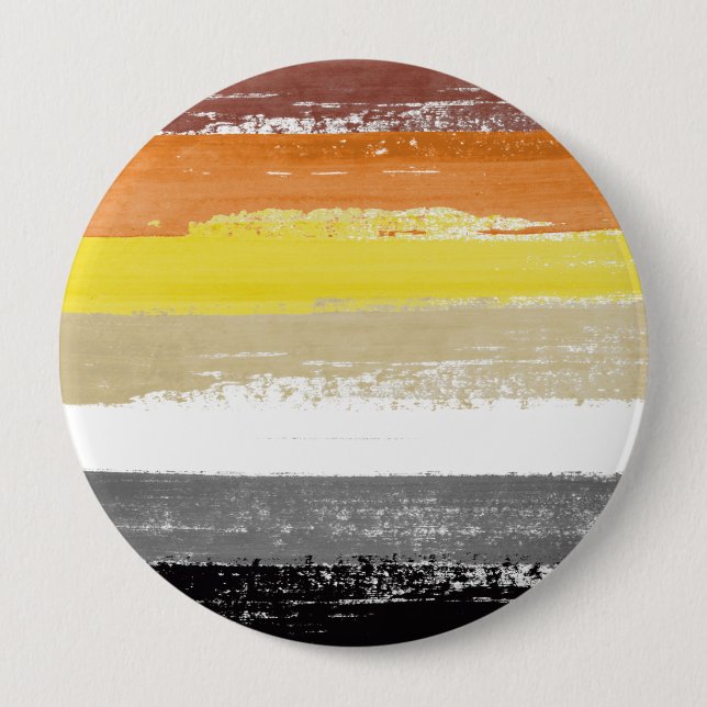 Bear Pride Paint Stripes 10 Cm Round Badge (Front)