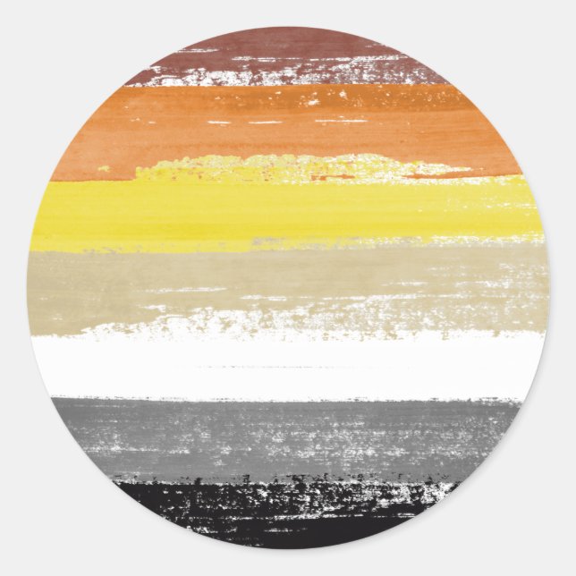 Bear Pride Paint Stripes Classic Round Sticker (Front)