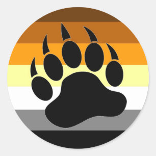 Bear Pride Paw Classic Round Sticker