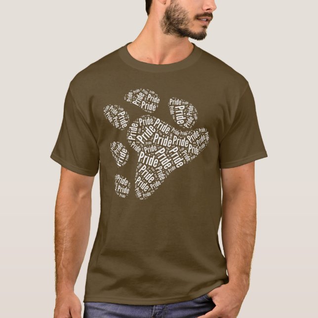 BEAR PRIDE PAW PATTERN T-Shirt (Front)