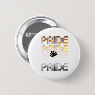 Bear Pride Paw Retro Pattern Design Letters 6 Cm Round Badge