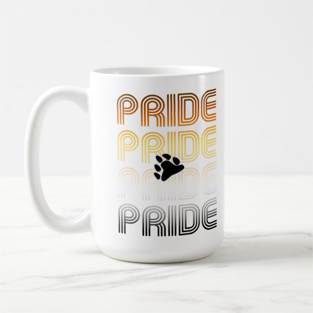 Bear Pride Paw Retro Pattern Design Letters Coffee Mug (Left)