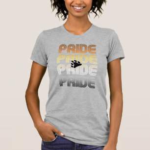Bear Pride Paw Retro Pattern Design Letters T-Shirt