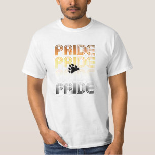 Bear Pride Paw Retro Pattern Design Letters T-Shirt