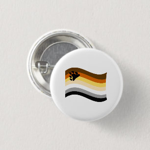 Bear Pride Paw Wavy Flag 3 Cm Round Badge