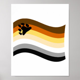 Bear Pride Paw Wavy Flag Poster