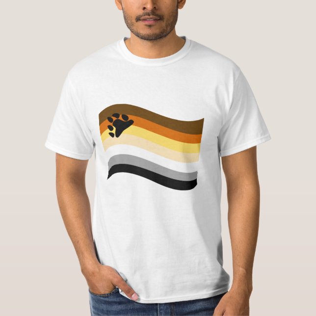 Bear Pride Paw Wavy Flag T-Shirt (Front)