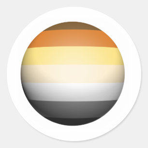BEAR PRIDE SPHERE CLASSIC ROUND STICKER