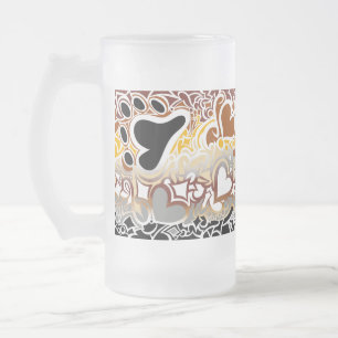 Bear Pride Squiggle Frosted Glass Beer Mug