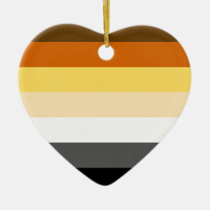 BEAR PRIDE STRIPES DESIGN CERAMIC TREE DECORATION