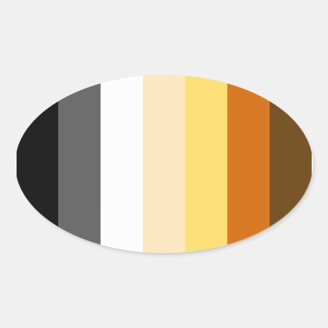 BEAR PRIDE STRIPES OVAL STICKER (Front)