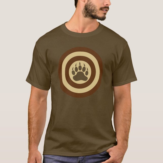 Bear Pride Super Hero Shield Bear Paw T-Shirt (Front)