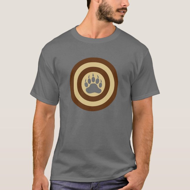 Bear Pride Super Hero Shield Bear Paw T-Shirt (Front)