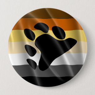 BEAR PRIDE WAVY DESIGN 10 CM ROUND BADGE