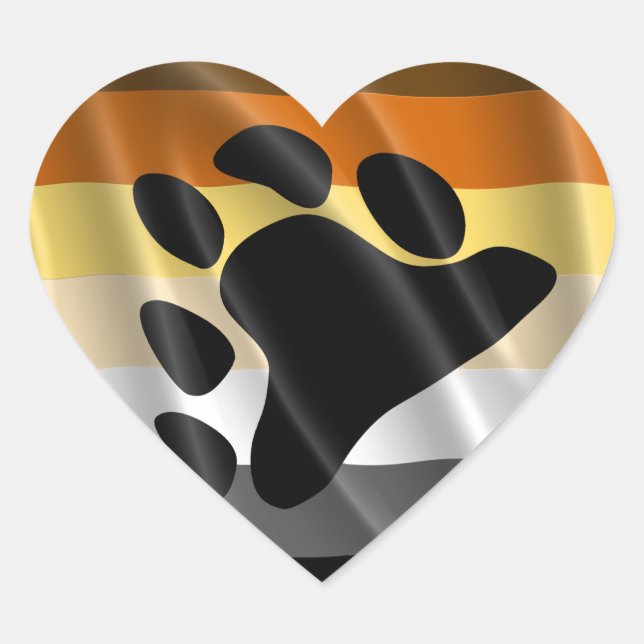 BEAR PRIDE WAVY DESIGN HEART STICKER (Front)