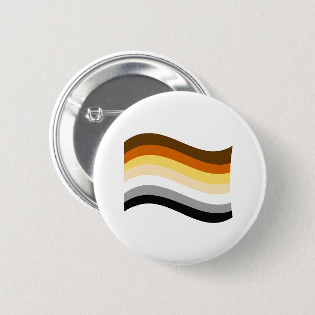 Bear Pride Wavy Flag 6 Cm Round Badge (Front & Back)